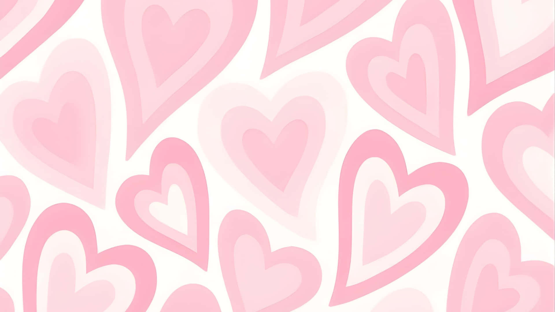 Preppy Valentines Day, pink hearts, white background, Full HD Desktop Wallpaper