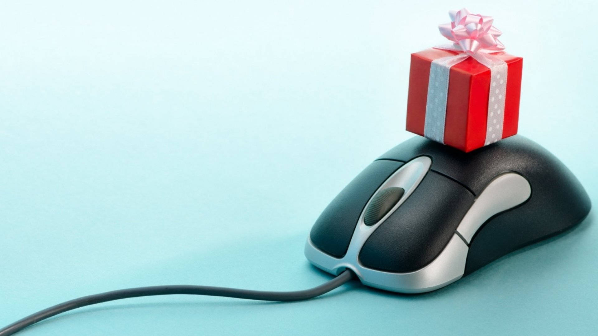PC Mouse, Christmas Present, black computer mouse, Full HD Desktop Wallpaper