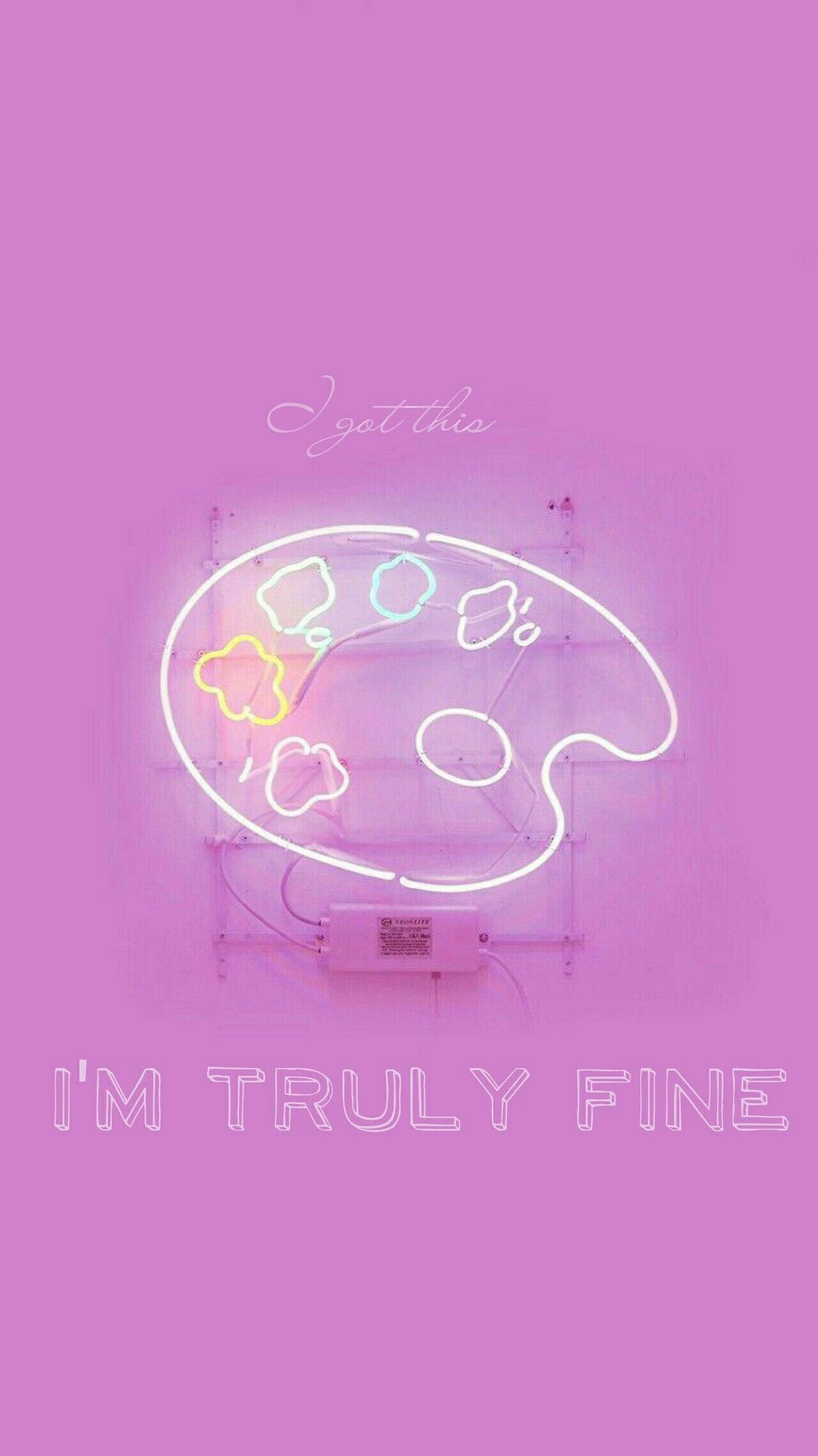 neon art, lilac, pink wall, Full HD Phone Wallpaper