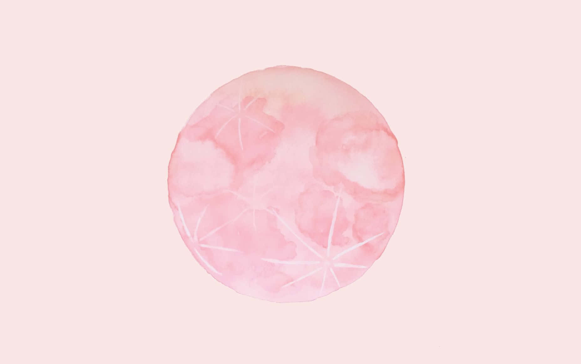 Pastel Pink Watercolor Palette, soft pink watercolor circle, white starburst lines, HD Desktop Wallpaper