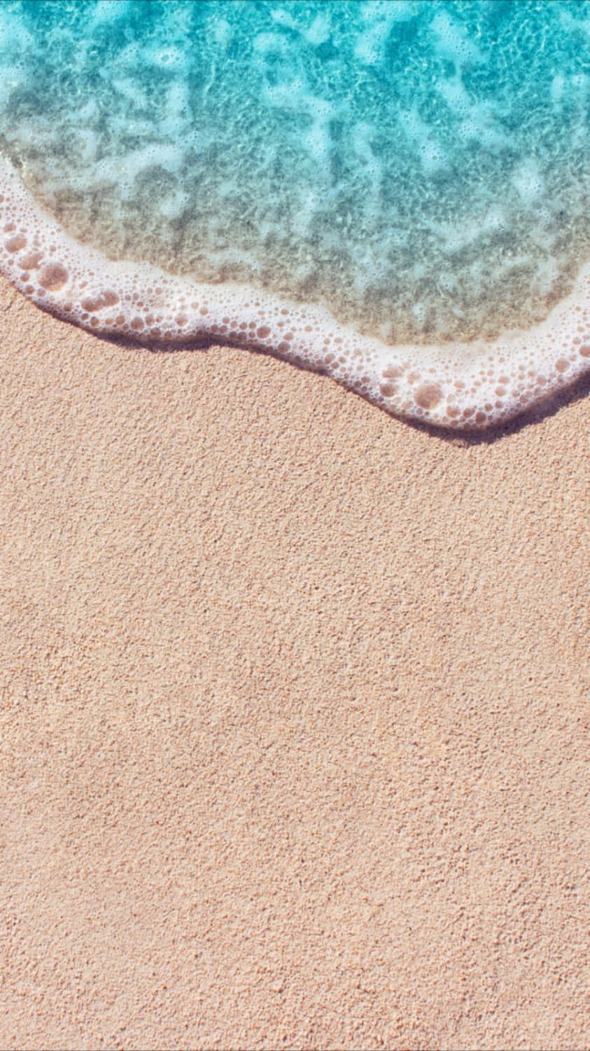 turquoise ocean, soft pinkish sand, delicate white foam, HD Phone Wallpaper