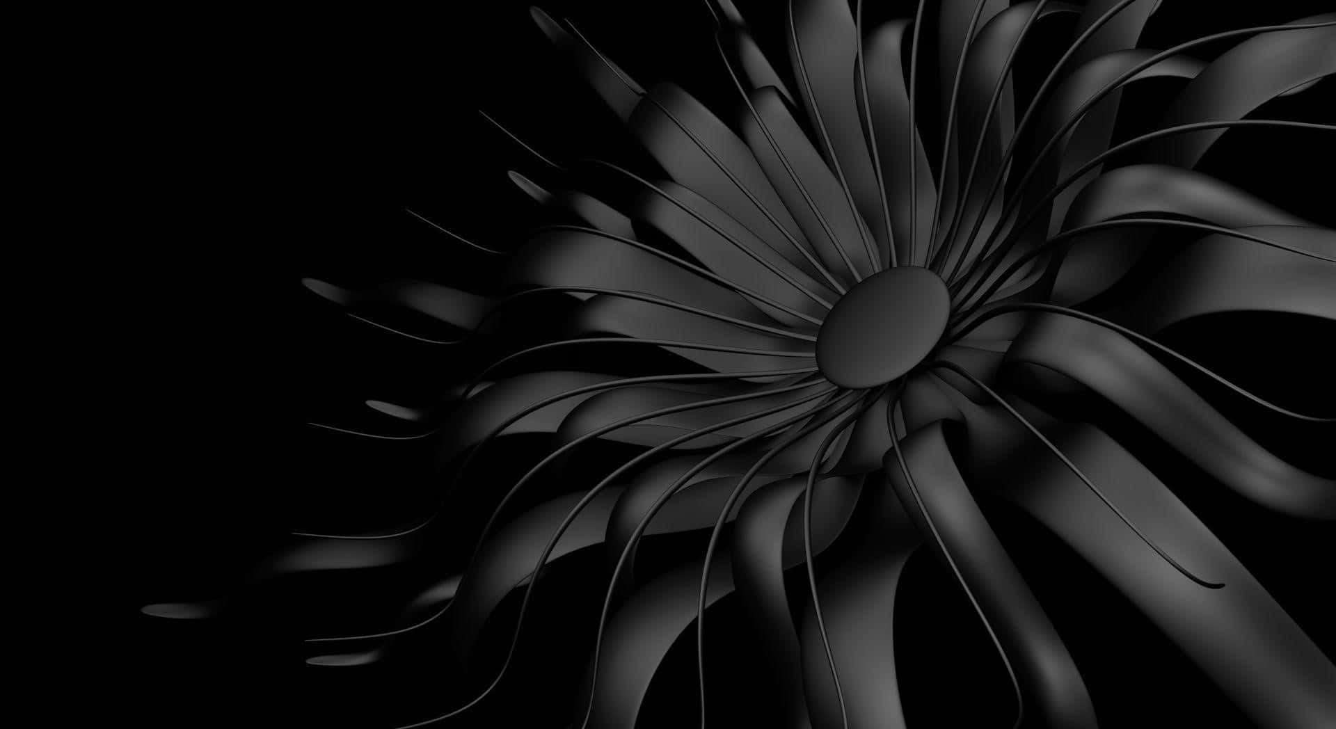 monochromatic abstract flower, flowing petals, central oval, Full HD Desktop Wallpaper