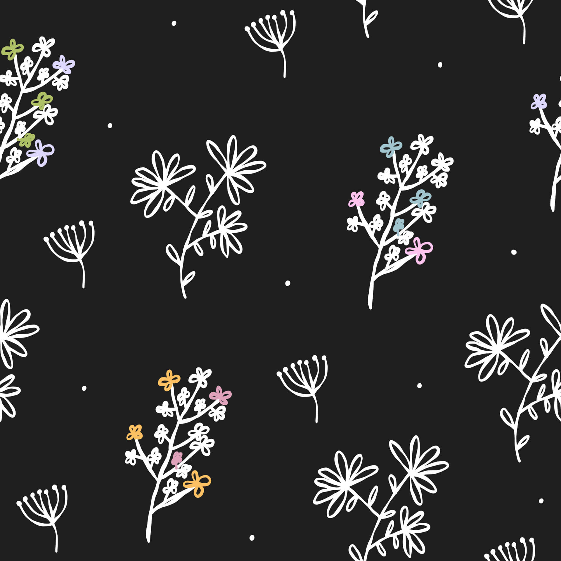 Pretty Black, pastel hues, dandelion fluff, Full HD Desktop Wallpaper