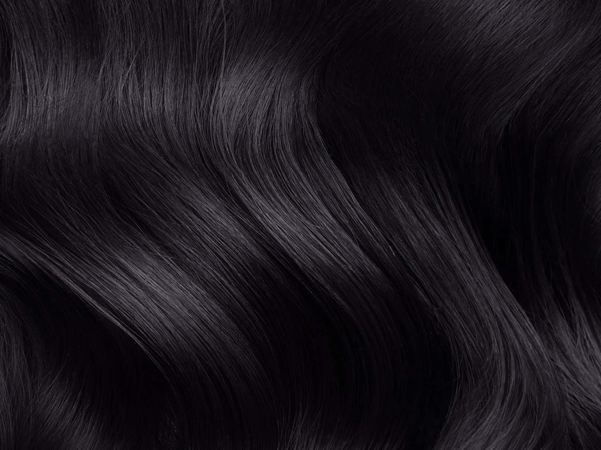 luxurious black hair texture, glossy black wavy hair, soft highlights, Full HD Desktop Wallpaper