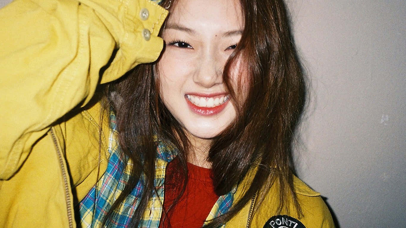 yellow jacket, plaid shirt, long brown hair, HD Desktop Wallpaper