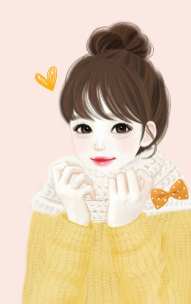 anime girl, brown hair, bun, HD Phone Wallpaper