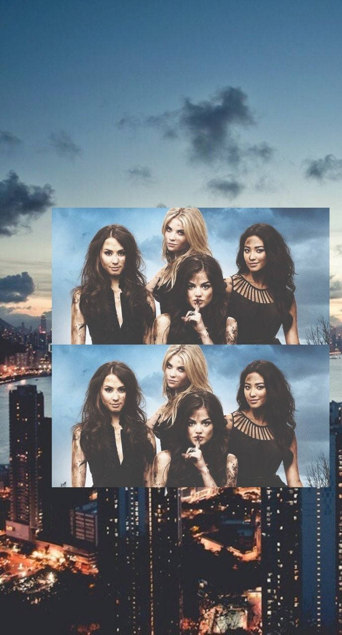 Pretty Little Liars, twilight cityscape, glowing skyscrapers, HD Phone Wallpaper