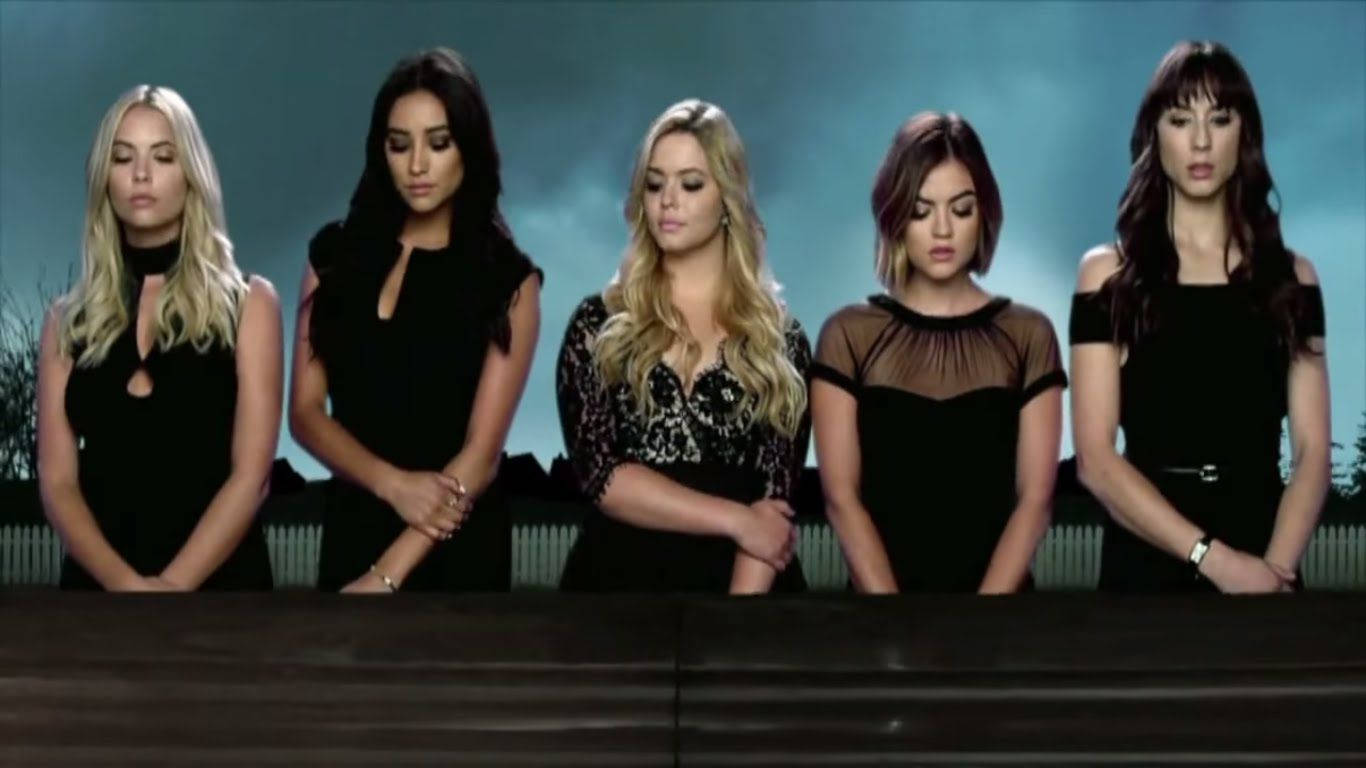 Pretty Little Liars, mystery drama series, black dresses, HD Desktop Wallpaper