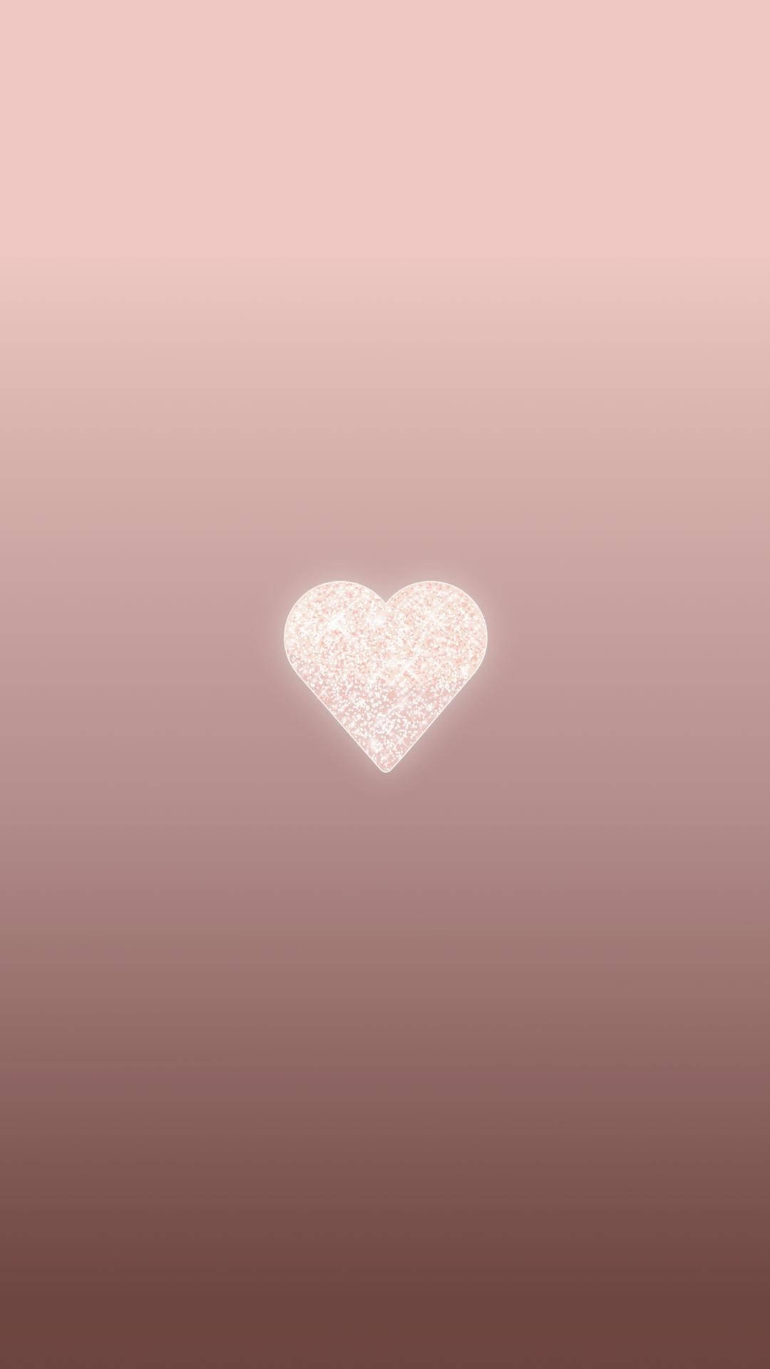 white heart, blush pink to mauve gradient, glows softly, Full HD Phone Wallpaper