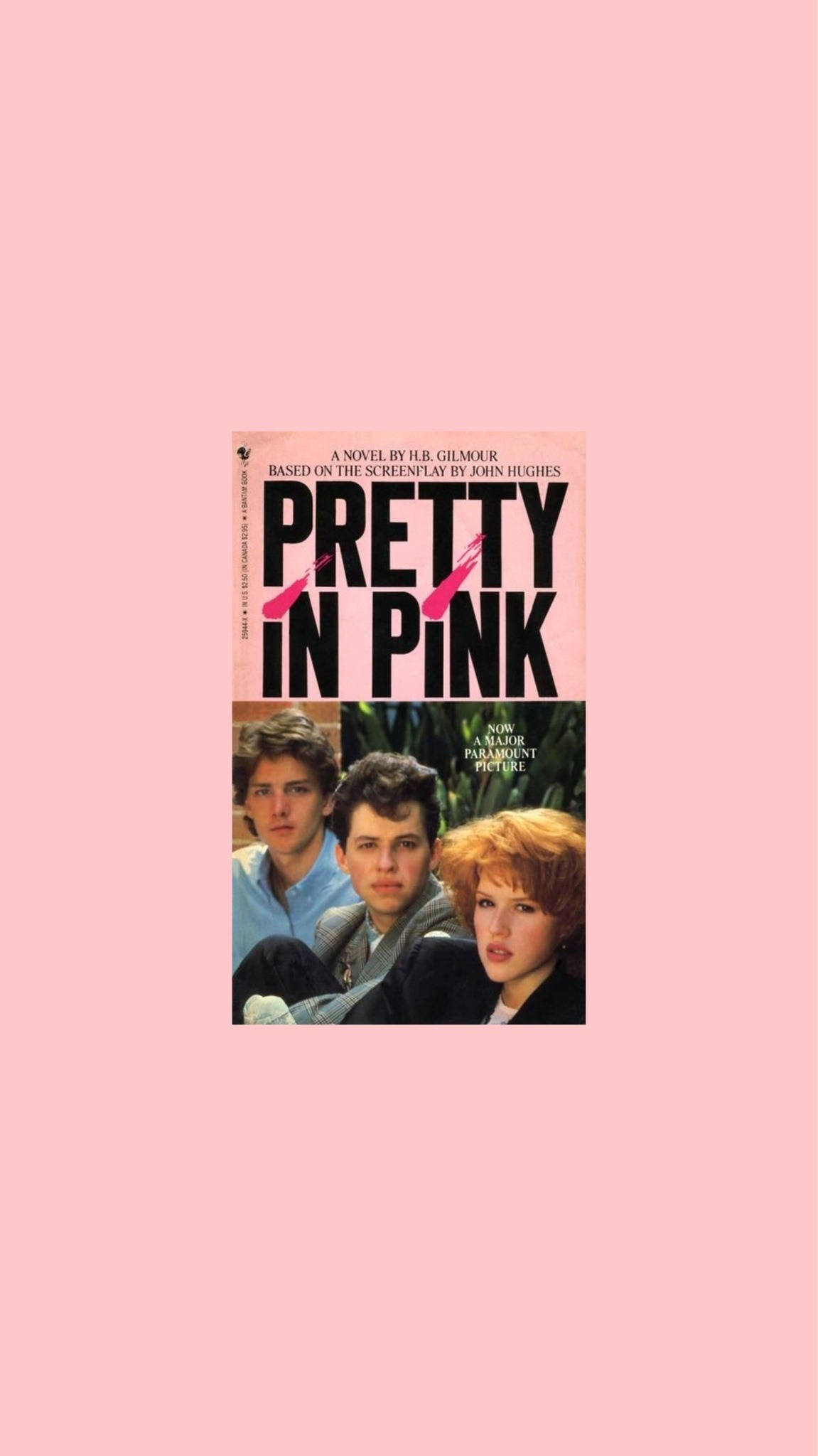 Pretty in Pink, vintage book cover, three teens, Full HD Phone Wallpaper