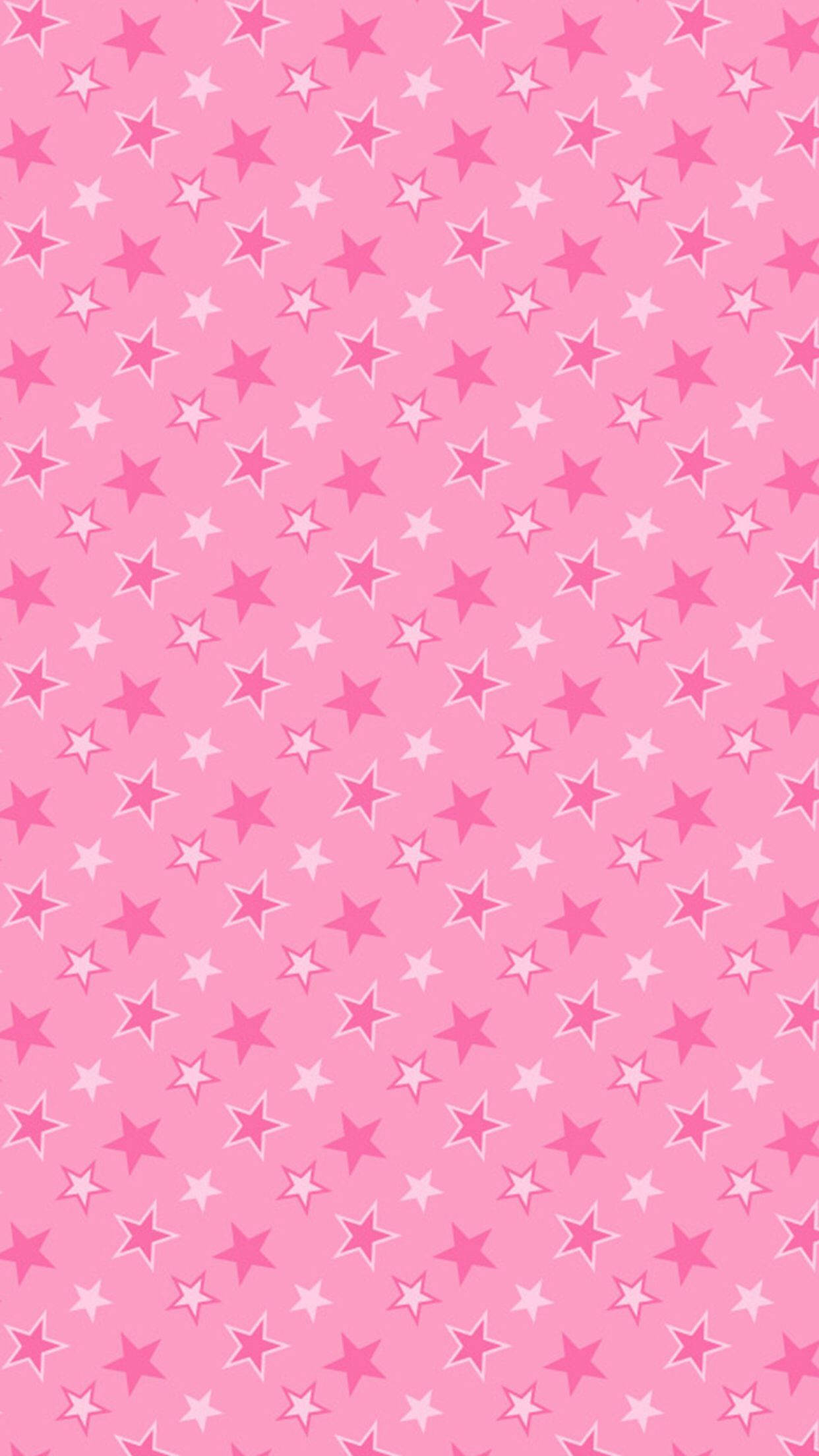 pretty pink stars, vibrant pink, scattered stars, Full HD Phone Wallpaper
