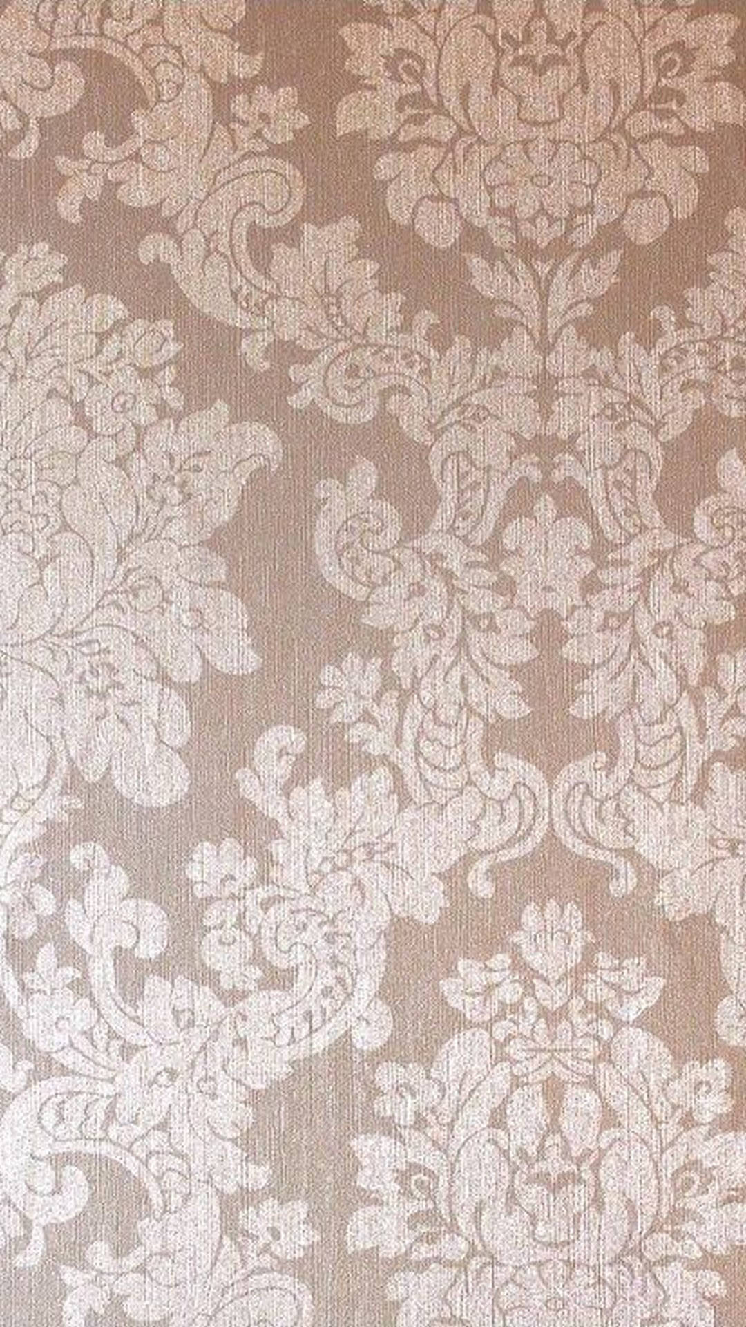 damask pattern, floral and scroll patterns, beige and cream tones, Full HD Phone Wallpaper