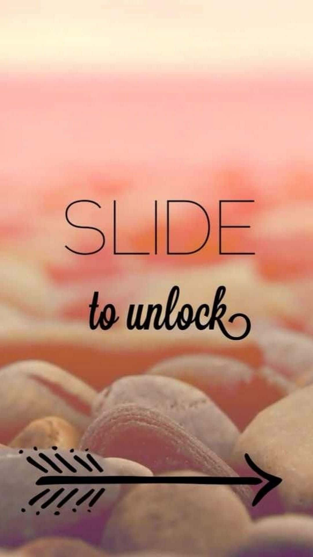 soft pink and peach gradient, SLIDE to unlock, arrow, Full HD Phone Wallpaper