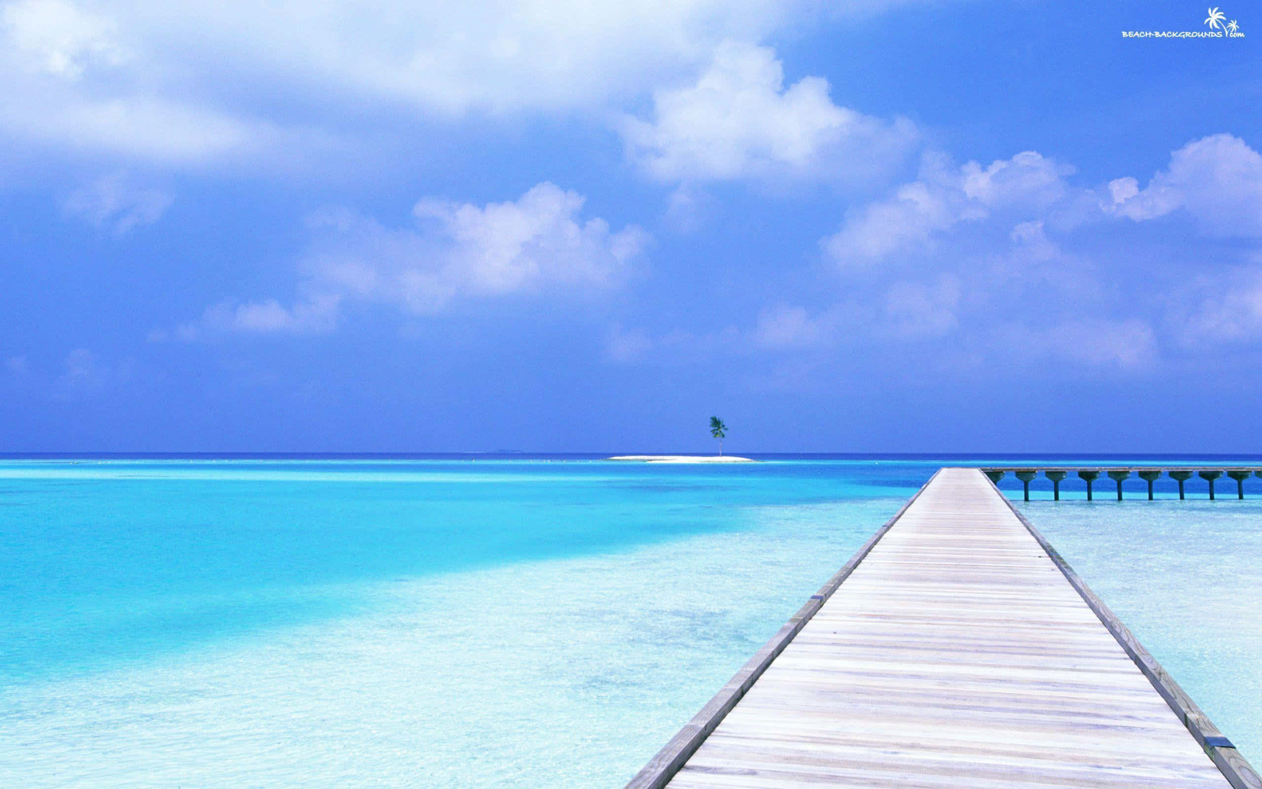 pretty ocean, turquoise waters, tropical island, 2K Desktop Wallpaper
