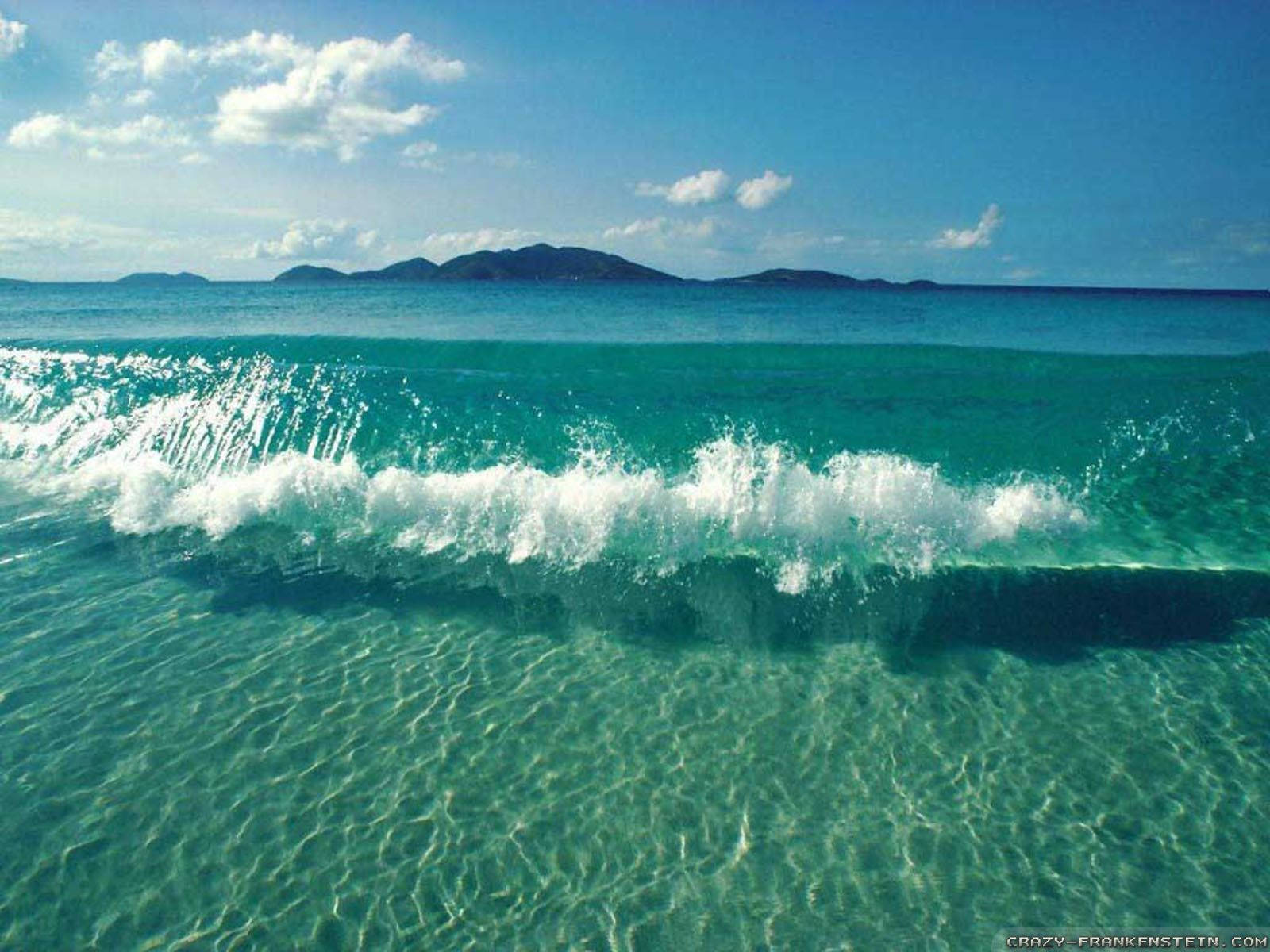 ocean waves, turquoise wave, white foam, HD Desktop Wallpaper