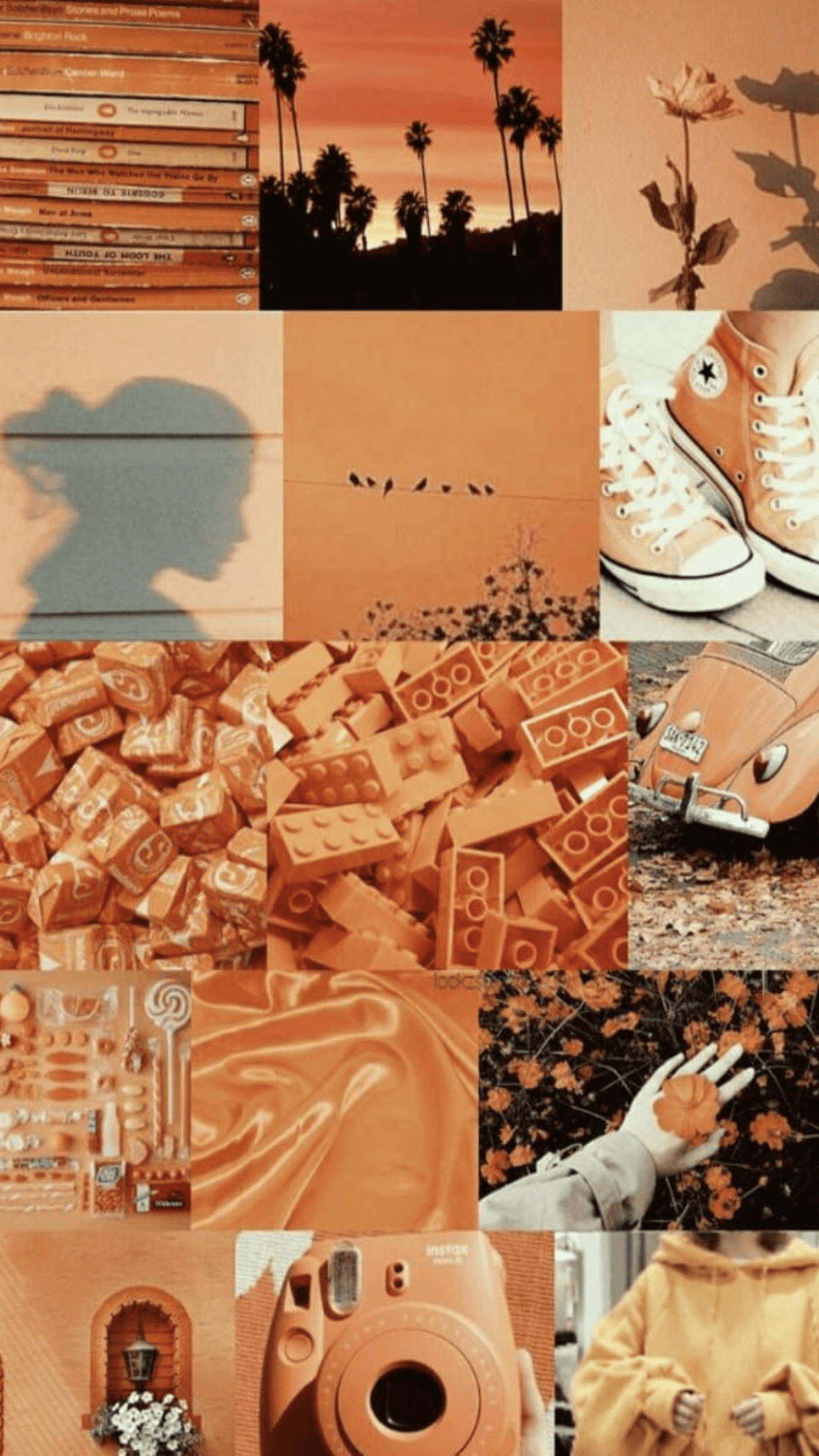 pastel orange aesthetic, vintage items, toys, Full HD Phone Wallpaper