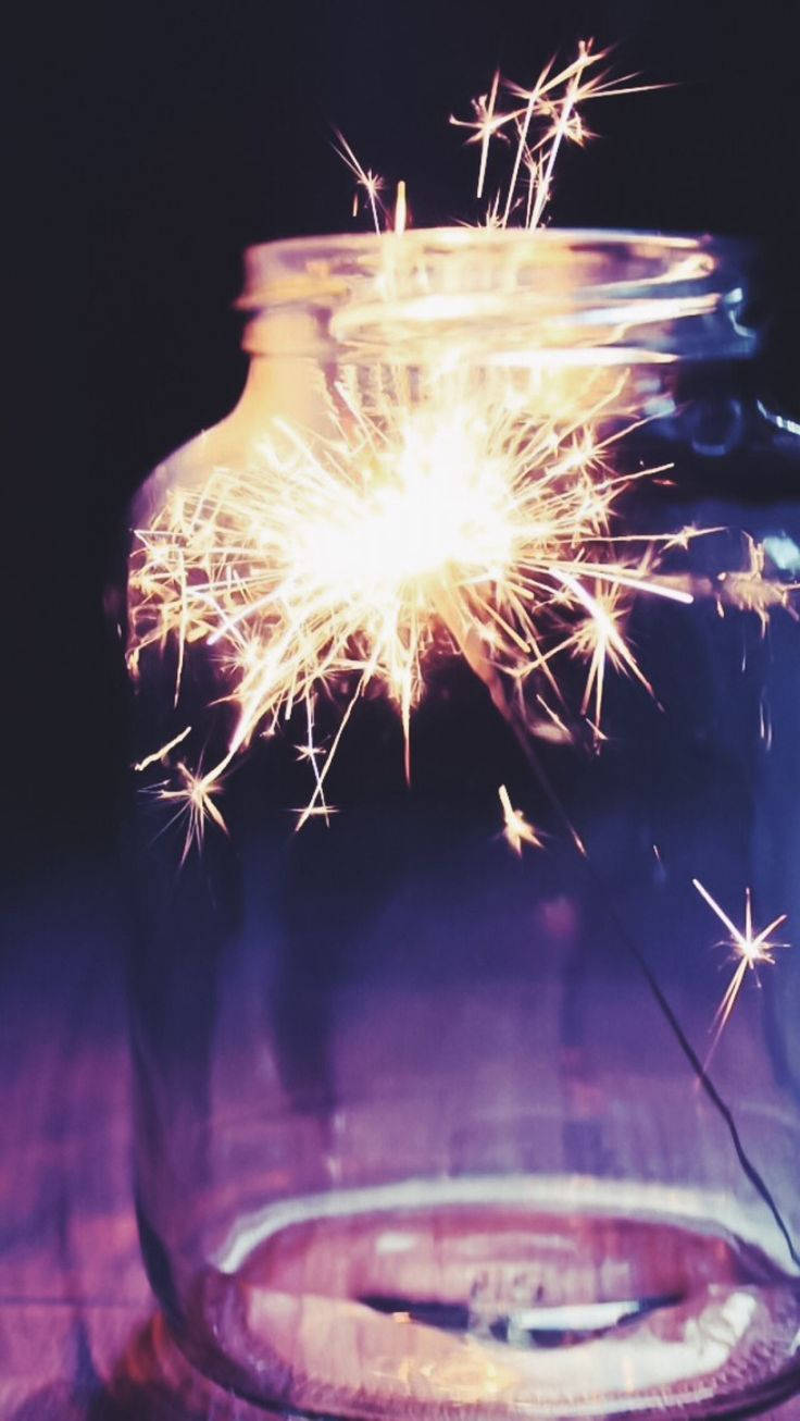 Sparkler On Jar, glass jar, sparkling firework, HD Phone Wallpaper