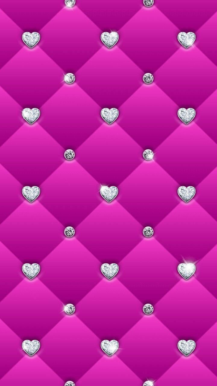 Silver Hearts, Pretty Phone, pink, HD Phone Wallpaper