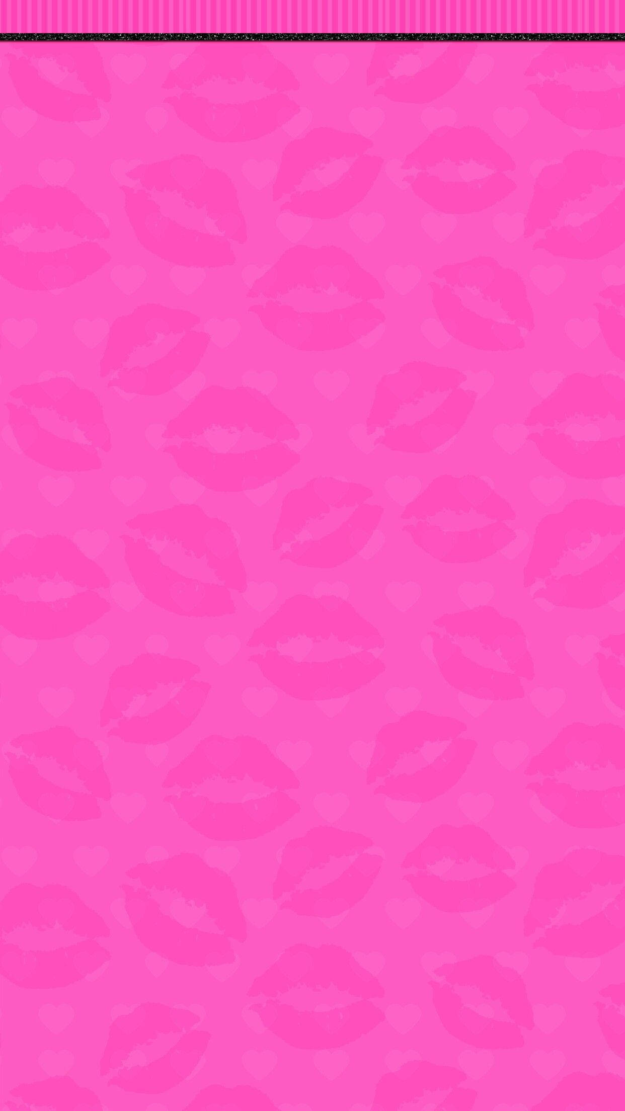 Pretty Phone, pink, kiss marks, Full HD Phone Wallpaper