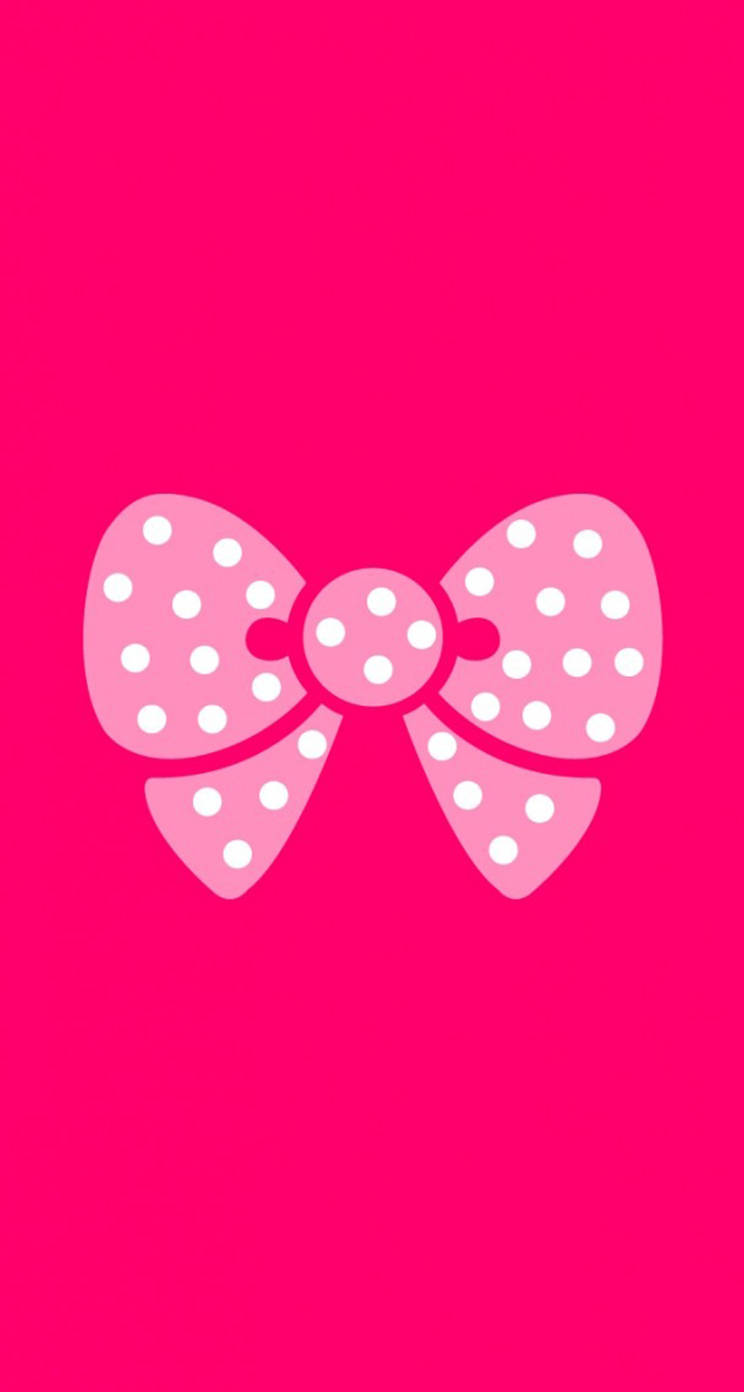 pink ribbon, pretty phone, pink polka dot bow, HD Phone Wallpaper