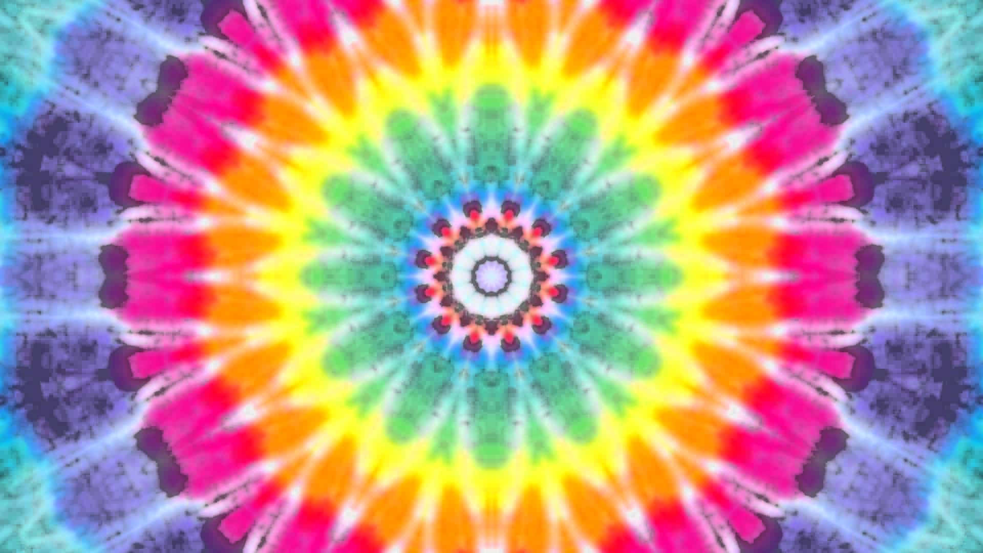 Pretty Tie Dye, neon colors, symmetrical bursts, Full HD Desktop Wallpaper