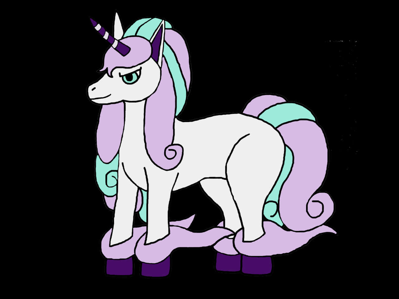unicorn, purple and teal mane, teal mane, HD Desktop Wallpaper