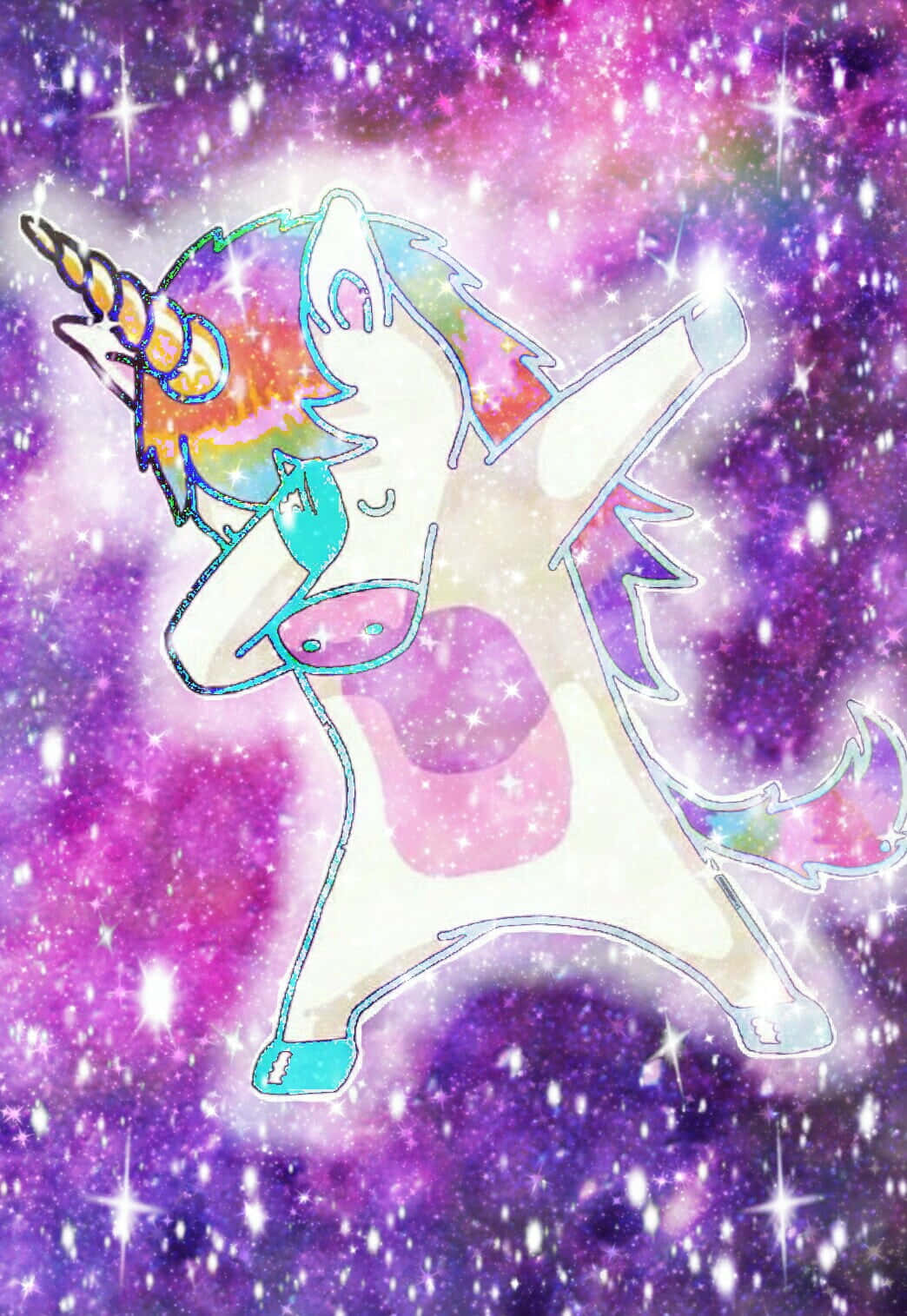 cute unicorn, rainbow mane, rainbow horn, HD Phone Wallpaper