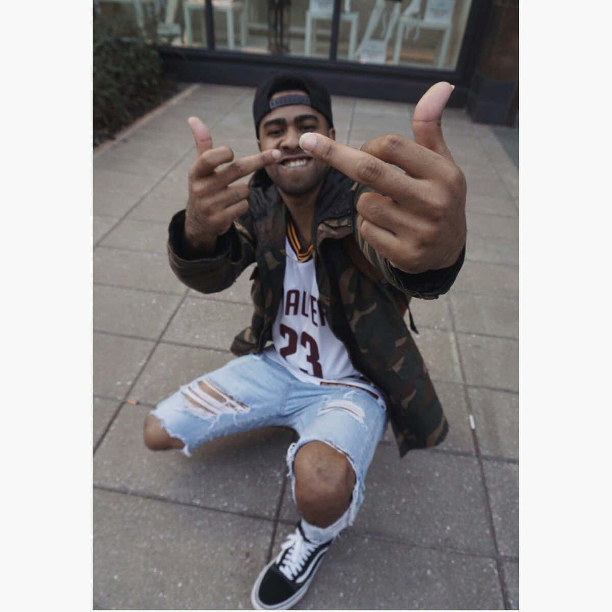 prettyboyfredo, ripped jeans, basketball jersey, SD Desktop Wallpaper