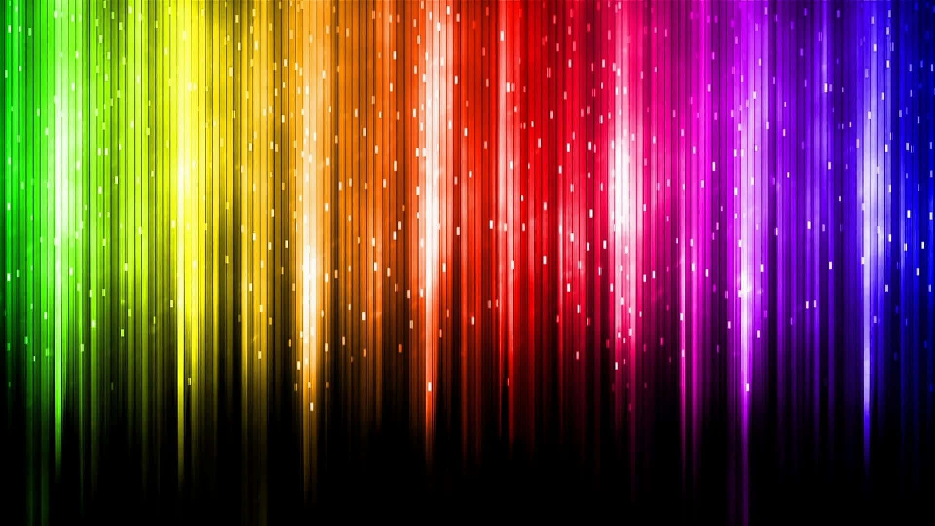Starry Rainbow Colors, rainbow light beams, black background, Full HD Desktop Wallpaper