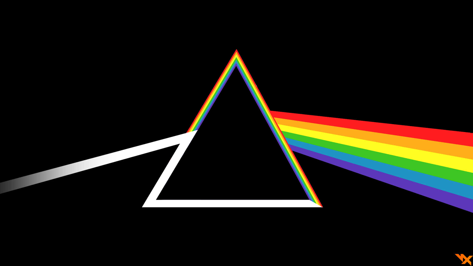 Pride Desktop, rainbow lines, black triangular prism, Full HD Desktop Wallpaper