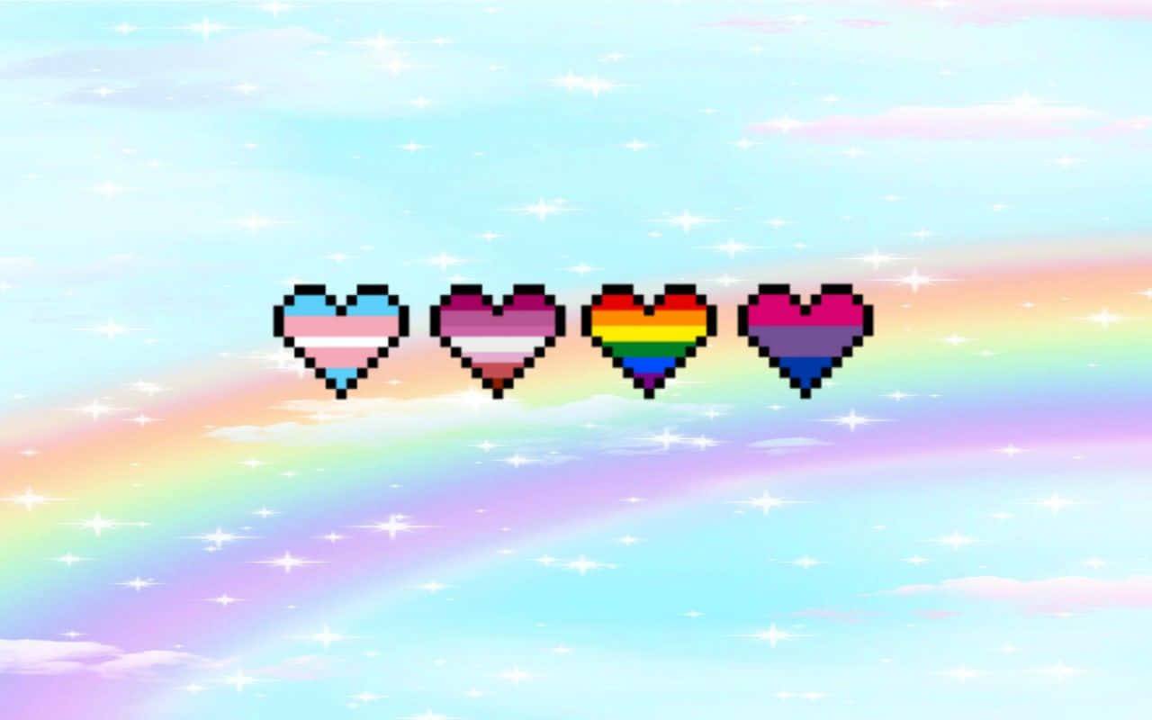 Pride Desktop, rainbow sky, pastel clouds, HD Desktop Wallpaper