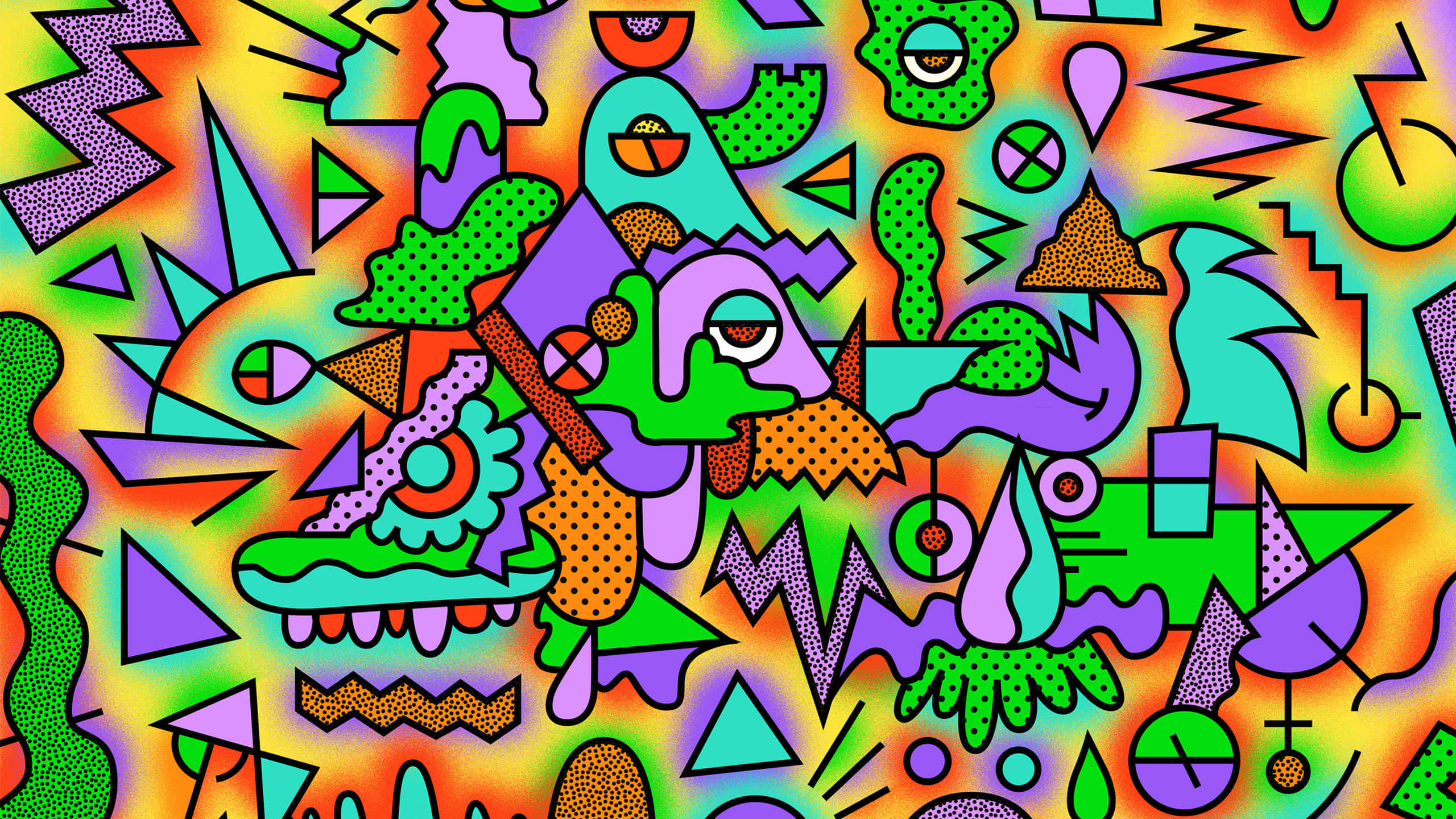 Pride Desktop, 2560 x 1440, psychedelic shapes, 2K Desktop Wallpaper