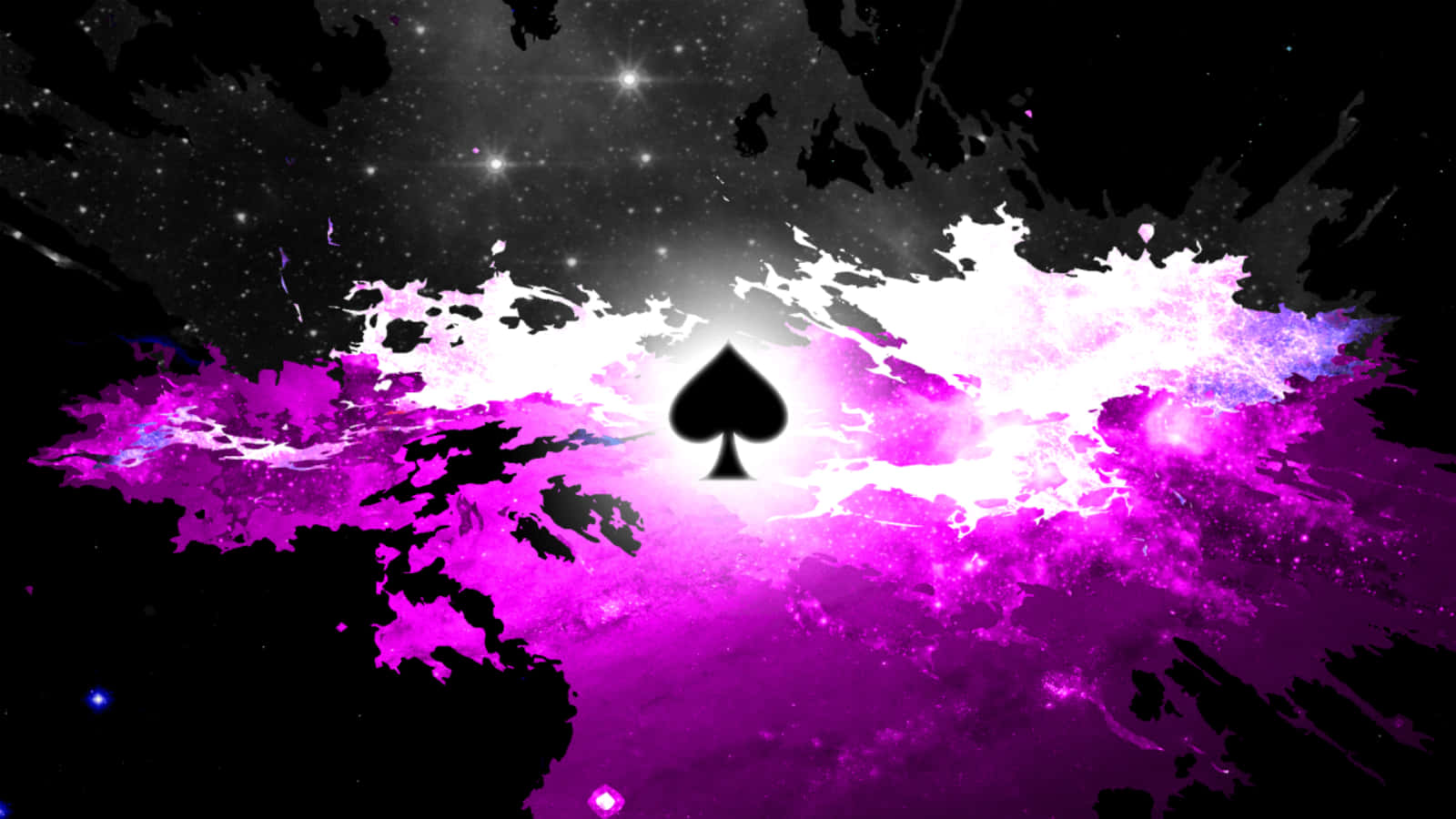 asexual, black spade symbol, cosmic backdrop, HD Desktop Wallpaper