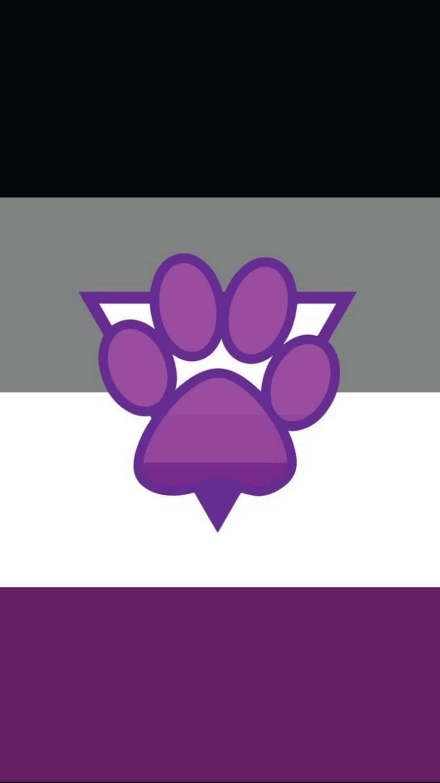 asexual flag, purple paw print, gray, HD Phone Wallpaper
