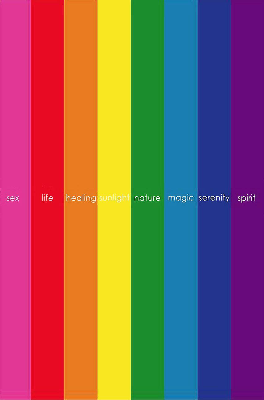 Pride flag, rainbow stripes, white text, HD Phone Wallpaper