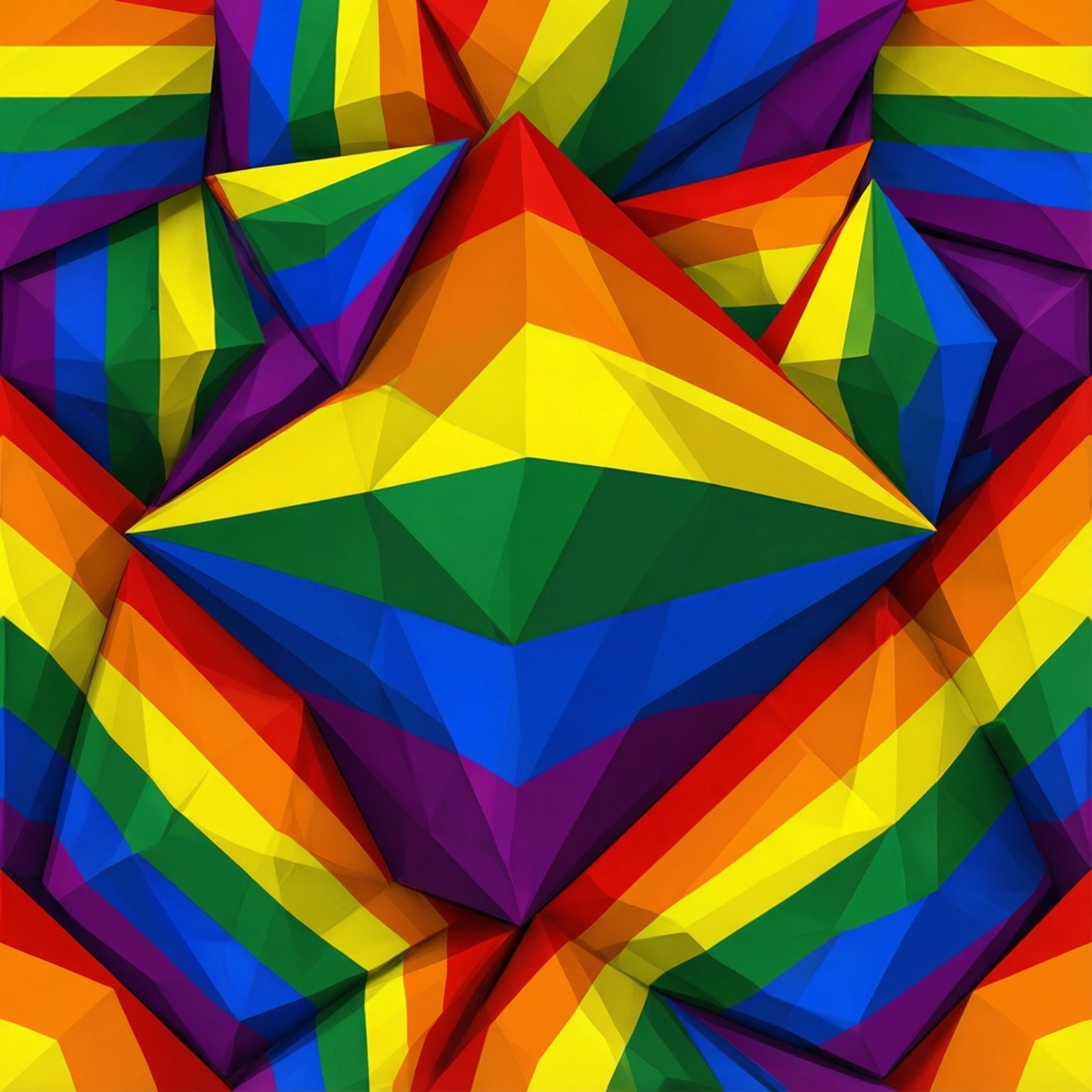 geometric pride flag pattern, rainbow triangles, low poly pattern, HD Desktop Wallpaper