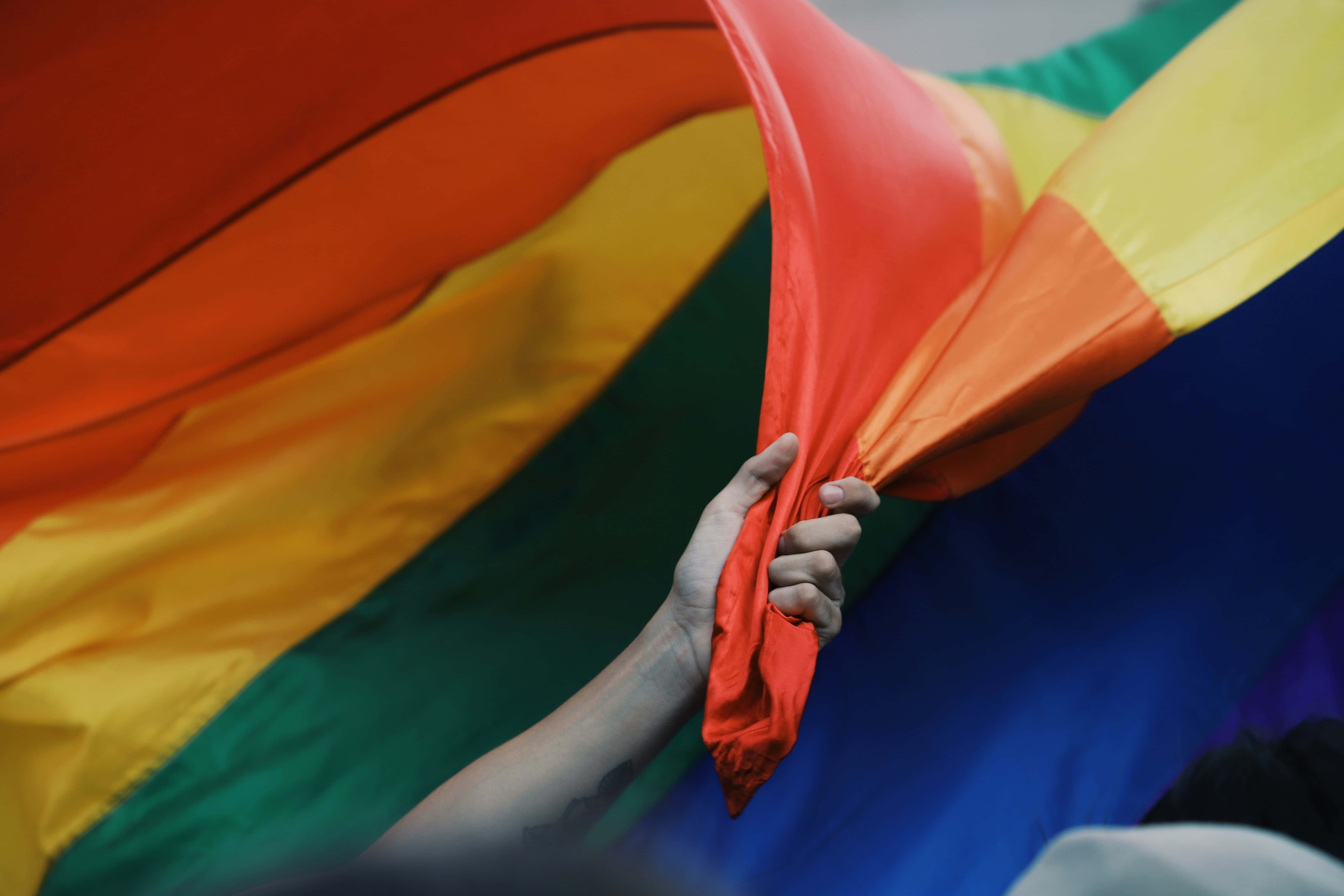 rainbow flag, hand, fabric, 5K Desktop Wallpaper
