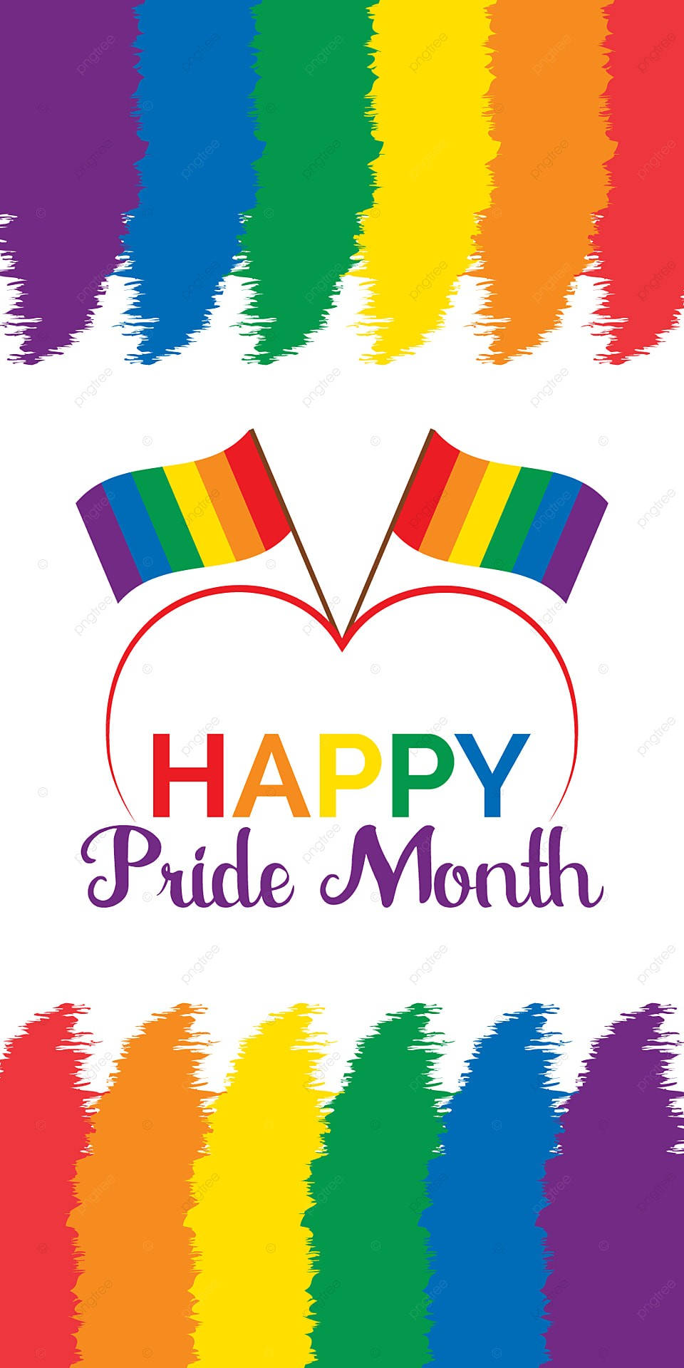 LGBT Pride Month Art, rainbow brush strokes, Pride flags, Full HD Phone Wallpaper