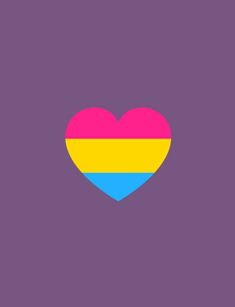 pansexual pride heart, pink, yellow, SD Phone Wallpaper