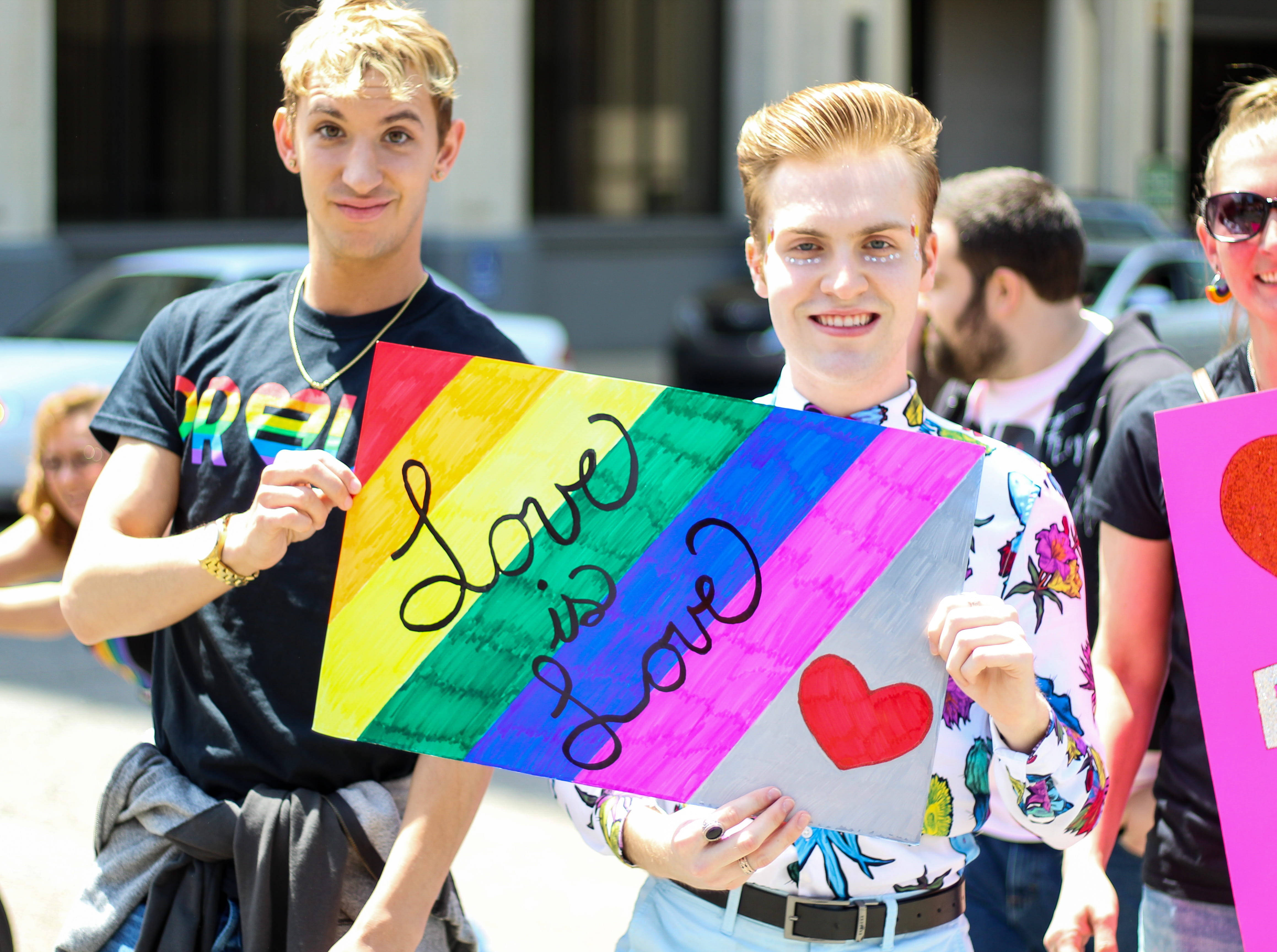 Love is Love, rainbow flag, sunny outdoor pride march, 4K Desktop Wallpaper