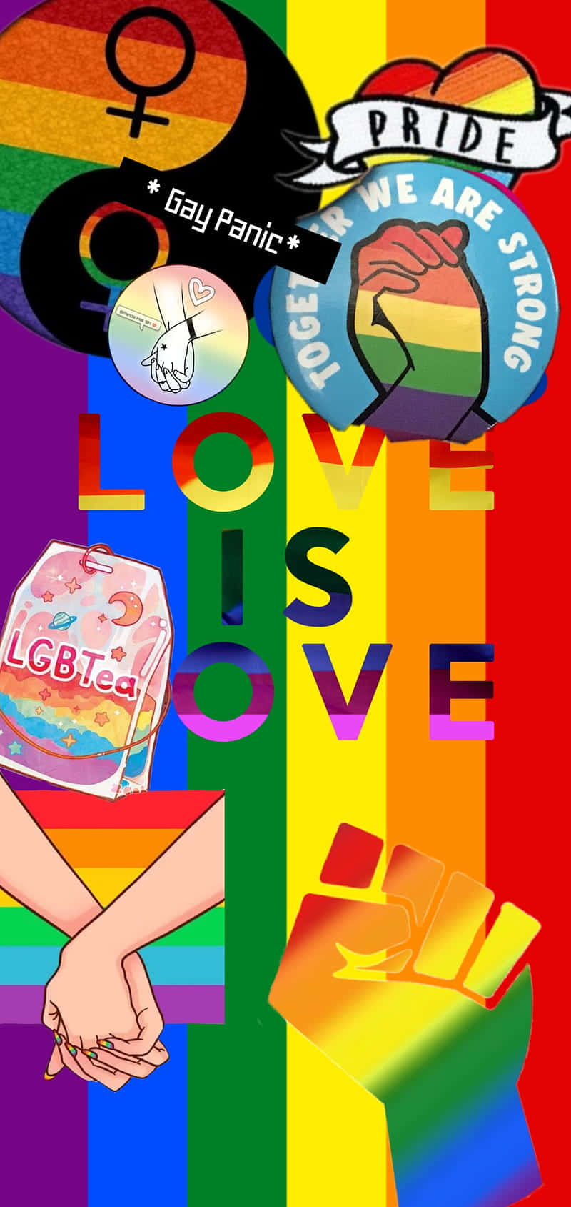 rainbow stripes, Pride symbols, LGBTQ+ love, HD Phone Wallpaper
