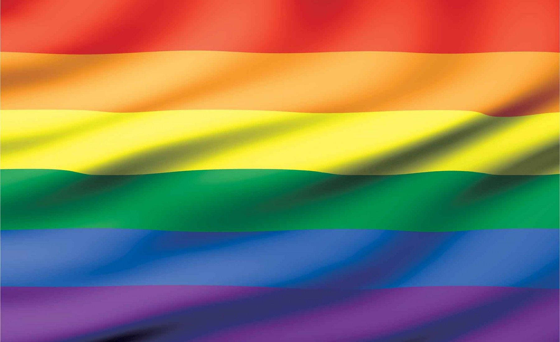 rainbow flag, six colorful horizontal stripes, vibrant, HD Desktop Wallpaper