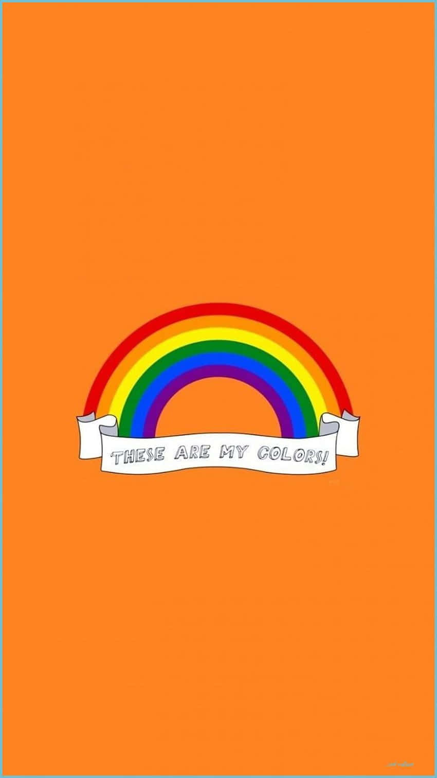 Pride, rainbow, orange background, HD Phone Wallpaper