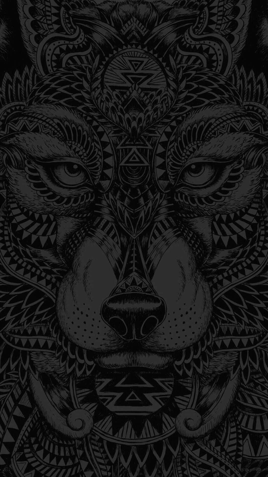 primitive, lion's face, tribal patterns, Full HD Phone Wallpaper