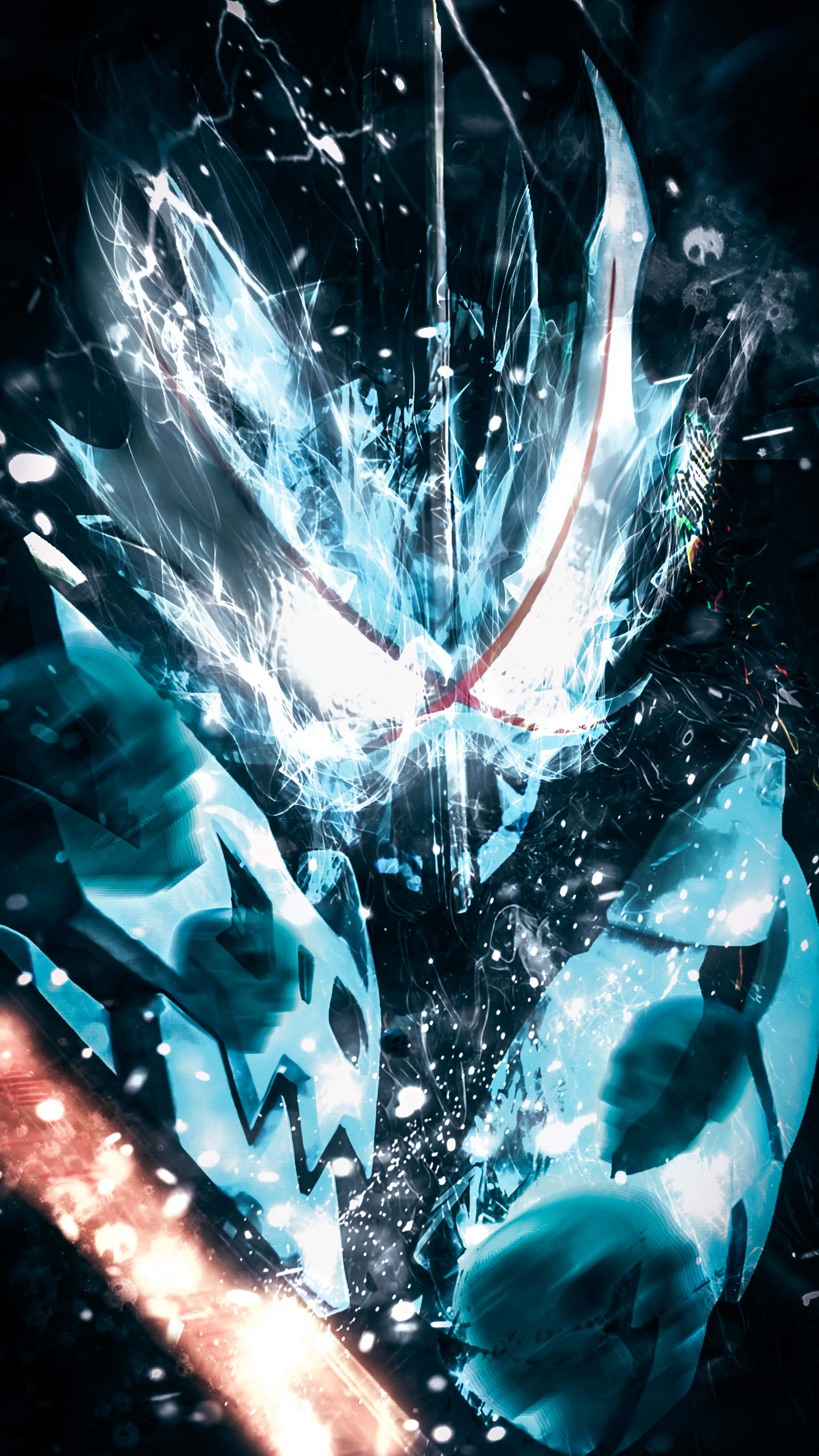 blue, white, sword, 2K Phone Wallpaper