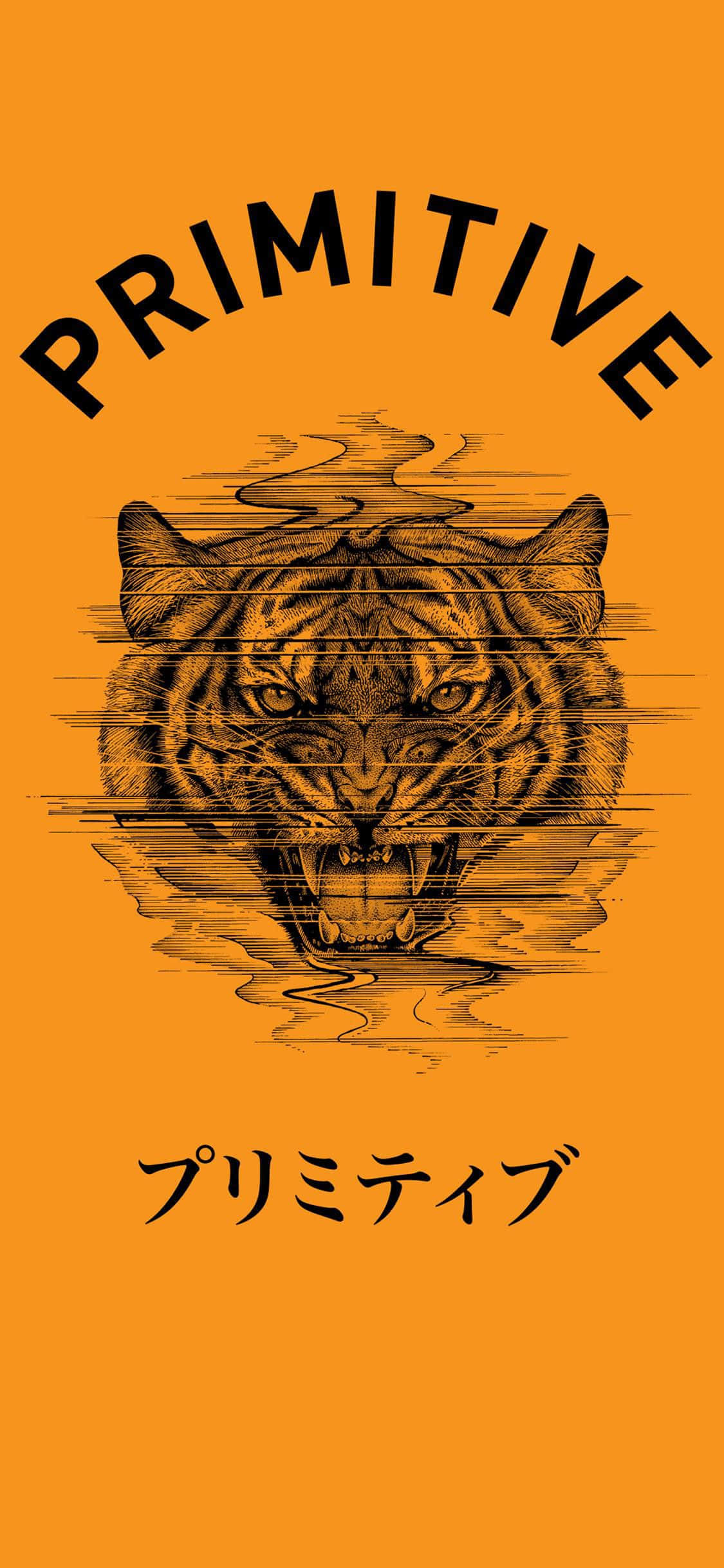 primitive, tiger, glitch lines, Full HD Phone Wallpaper