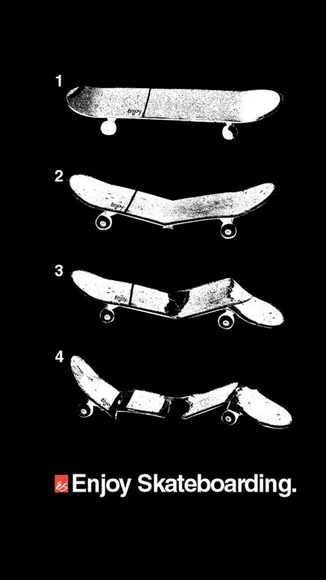 black and white, skateboard, white on black background, Full HD Phone Wallpaper