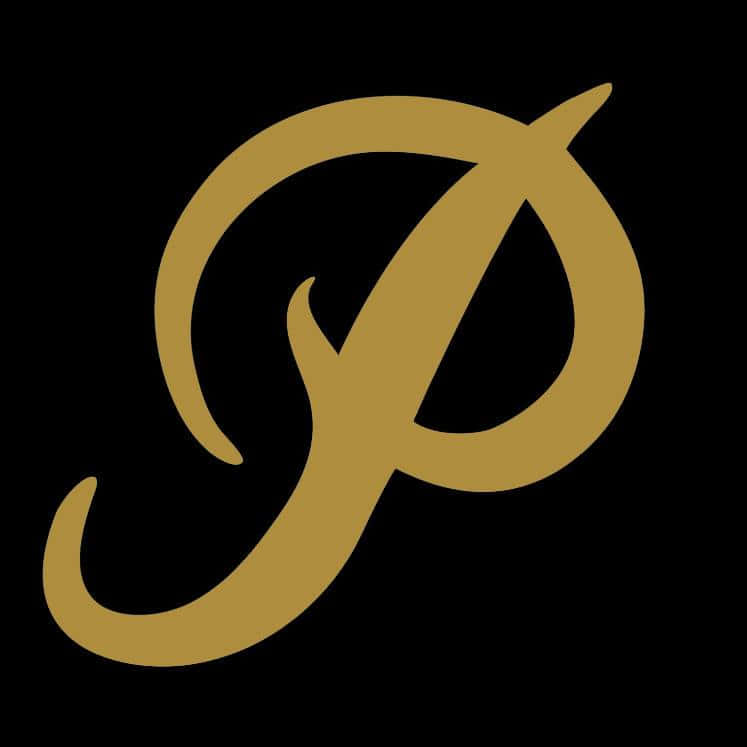 primitive, golden, stylized letter P, SD Desktop Wallpaper