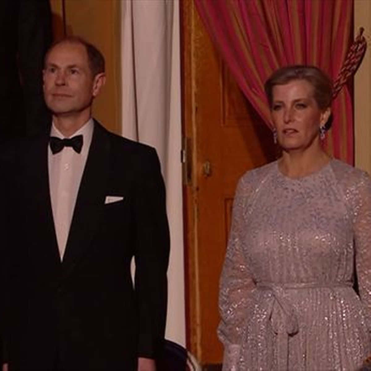 Prince Edward, black tuxedo, sparkling lavender gown, SD Desktop Wallpaper