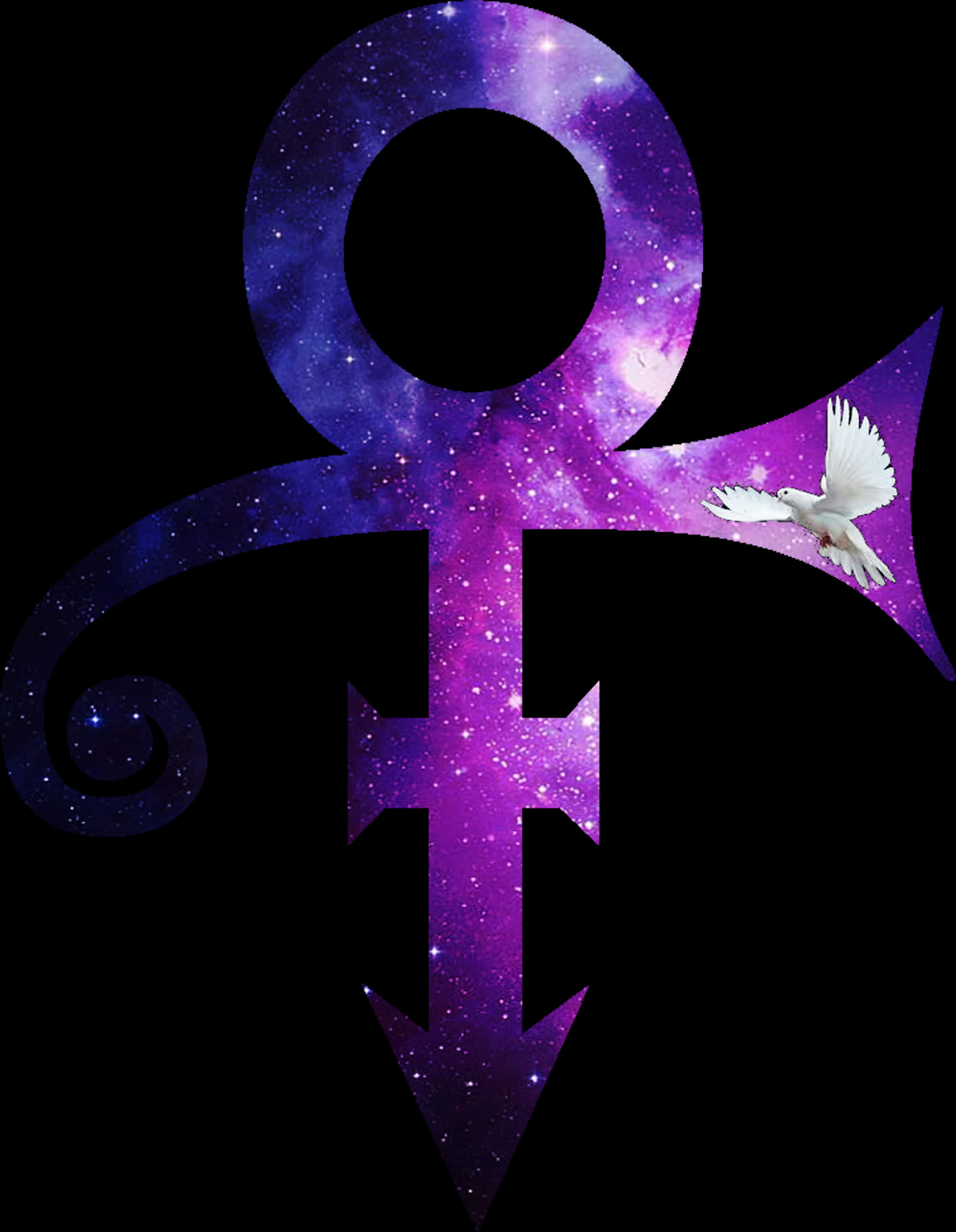 Prince Symbol, white dove, purple and blue, 2K Phone Wallpaper